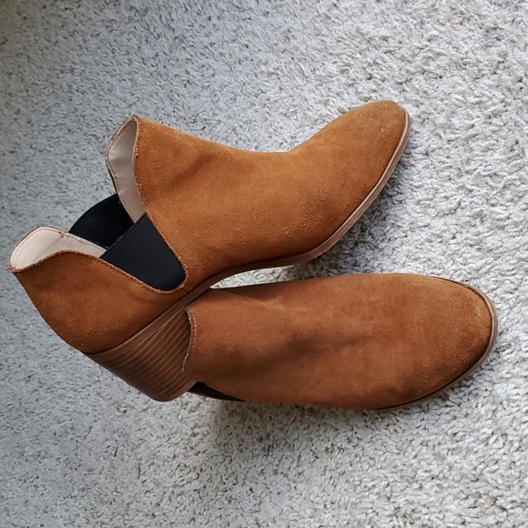 Zara Brown Suede Ankle Booties Boots Slip on Shoes Size EU 40 / US 9 - Picture 2 of 8